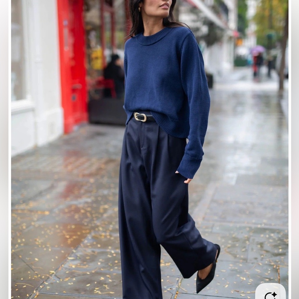COS Navy Blue Crew Neck Sweater